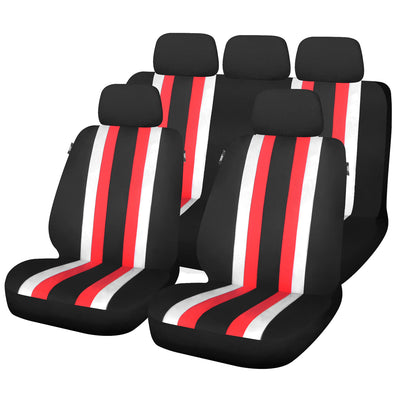 Harfington Uxcell Universal Front Back Seat Cover Cushion Mat Protector for Car SUV Truck Black Red White Polyester Mesh 8pcs
