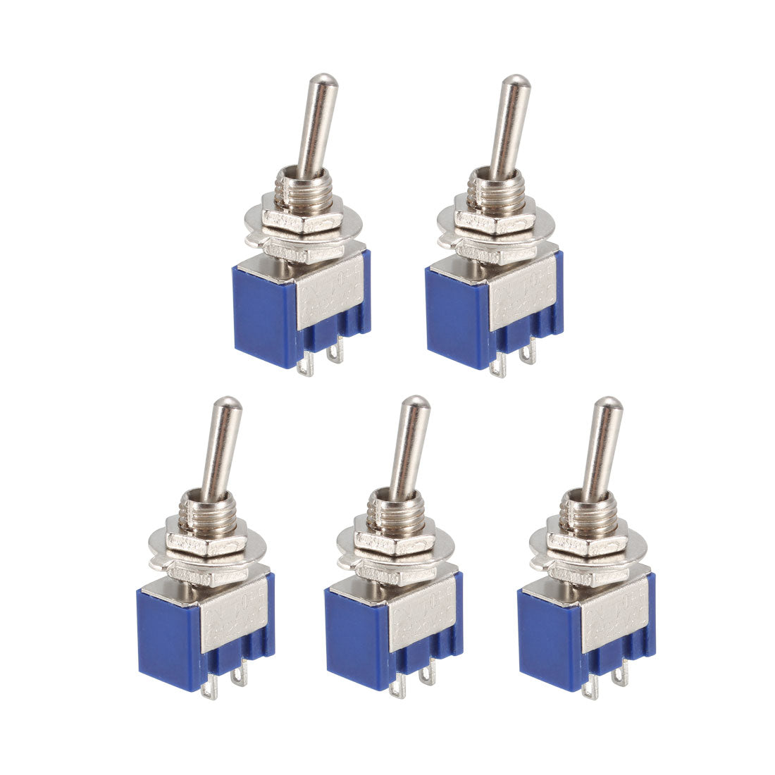 uxcell Uxcell 5 Pcs 125VAC 6A Amps On/off 2 Position Terminal SPST Latching Mini Toggle Switch Bule