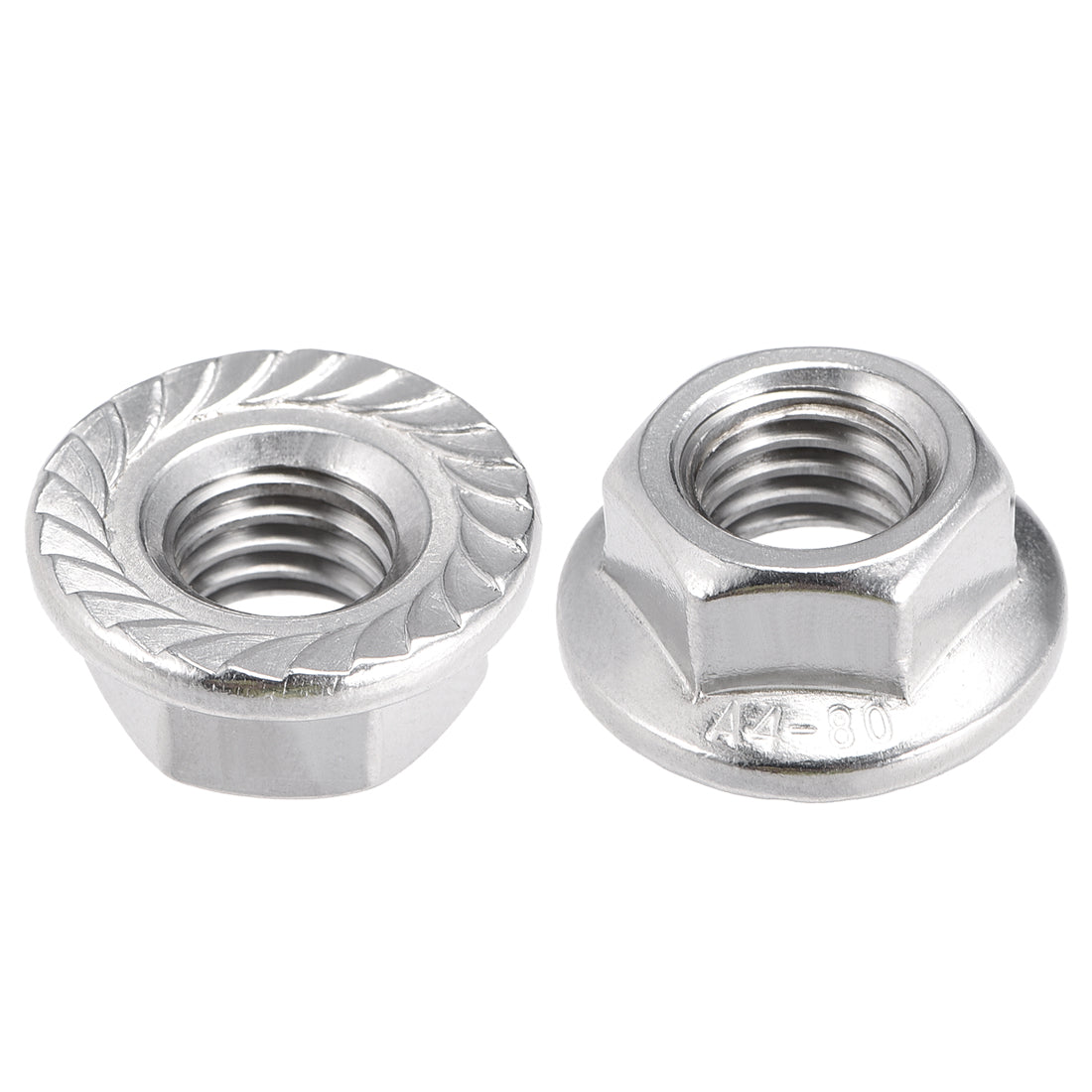 Uxcell Uxcell M12 Serrated Flange Hex Lock Nuts, 316 Stainless Steel, 2 Pcs