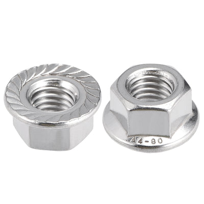 Harfington Uxcell M12 Serrated Flange Hex Lock Nuts, 316 Stainless Steel, 2 Pcs