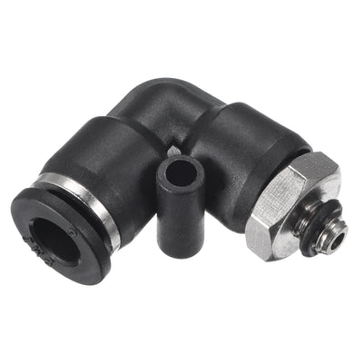 Harfington Uxcell PL6-M5 Pneumatic Push to Connect Fitting, Male Elbow - 15/64" Tube OD x M5 Thread  Tube Fitting 2pcs