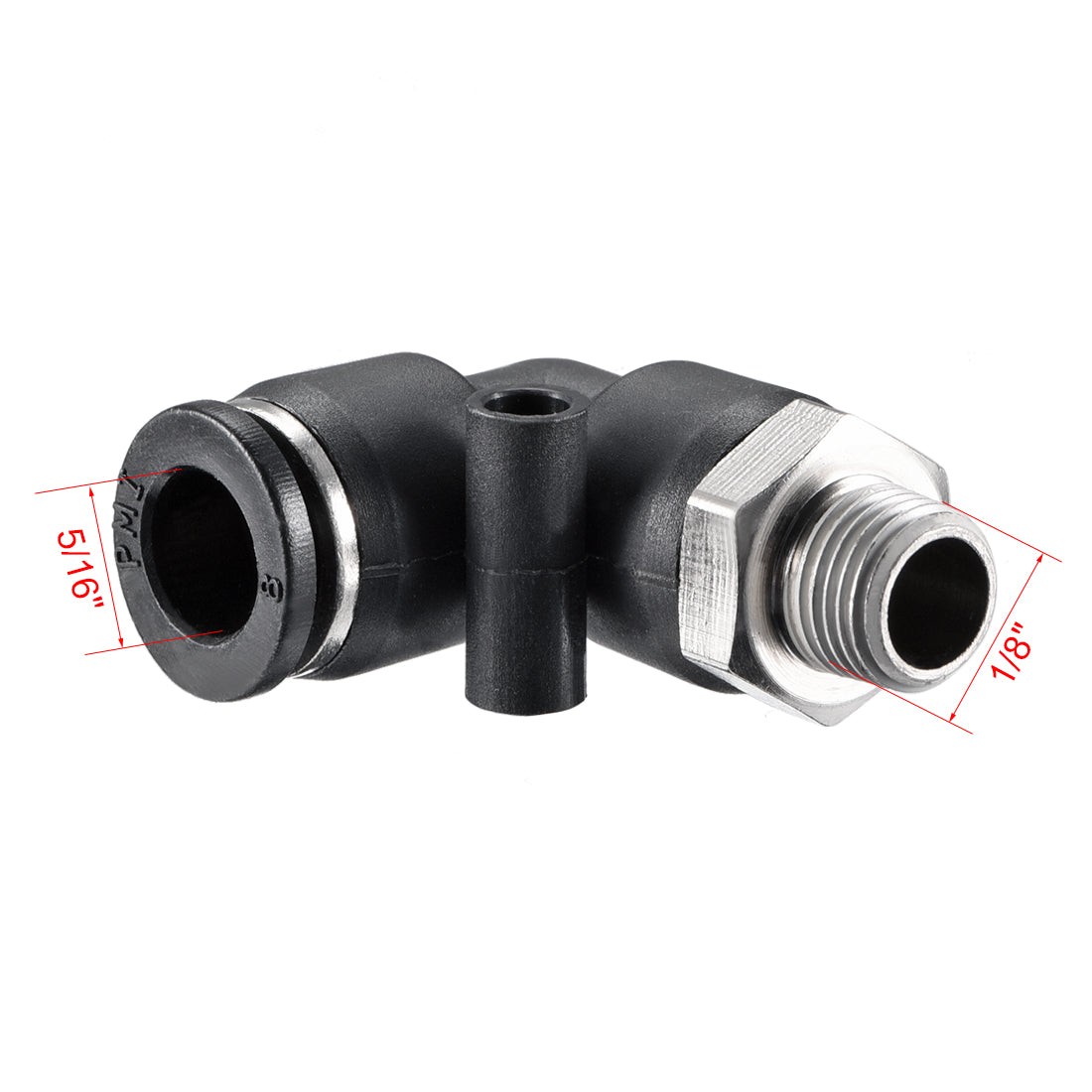 uxcell Uxcell PL8-01 Pneumatic Push to Connect Fitting, Male Elbow - 5/16" Tube OD x 1/8" G Thread  Tube Fitting 10pcs