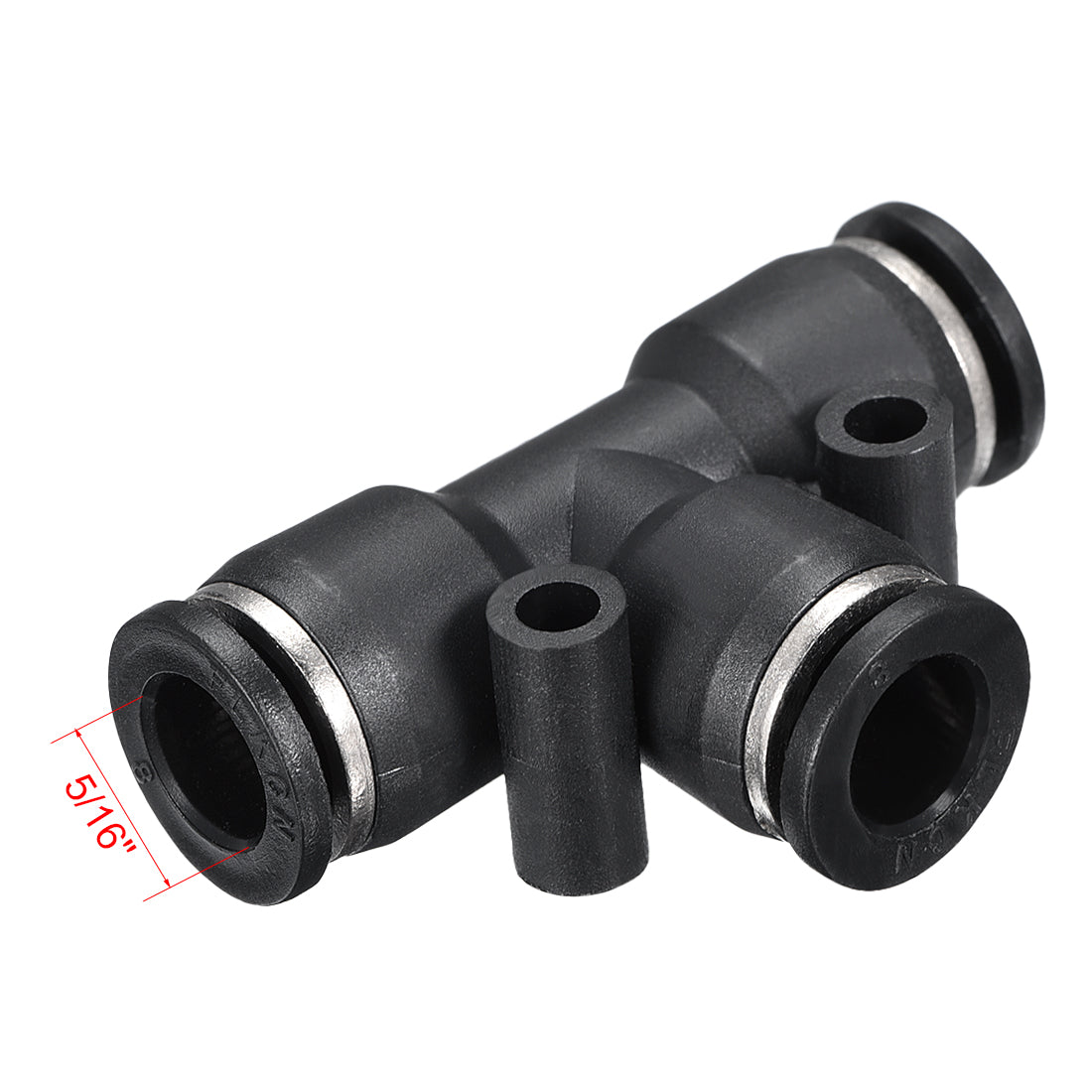uxcell Uxcell 5 pcs Push To Connect Fittings T Type Tube Connect 8 mm or 5/16" od Push Fit Fittings Tube Fittings Push Lock (8mm T tee)