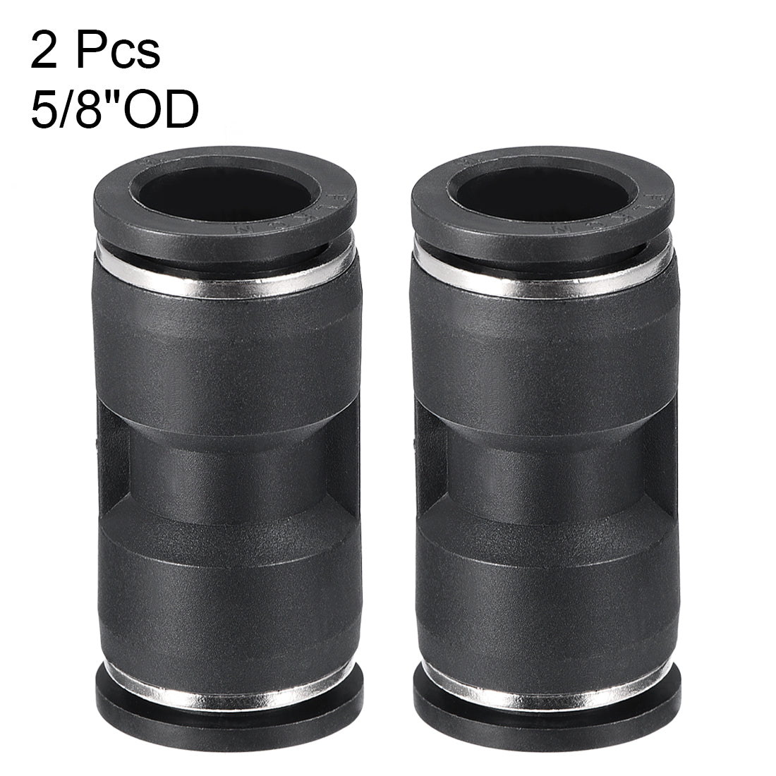 uxcell Uxcell 2pcs Push to Connect Fittings Tube Connect 16mm or 5/8" Straight od Push Fit Fittings Tube Fittings Push Lock