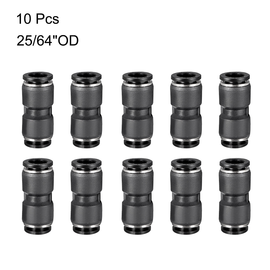uxcell Uxcell 10pcs Push to Connect Fittings Tube Connect  10mm or 25/64" Straight od Push Fit Fittings Tube Fittings Push Lock