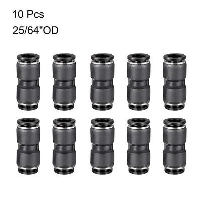 Harfington Uxcell 10pcs Push to Connect Fittings Tube Connect  10mm or 25/64" Straight od Push Fit Fittings Tube Fittings Push Lock