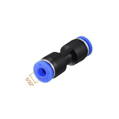 Harfington Uxcell 4pcs Push to Connect Fittings Tube Connect  4mm or 5/32" Straight OD Push Fit Fittings Tube Fittings Push Lock Blue
