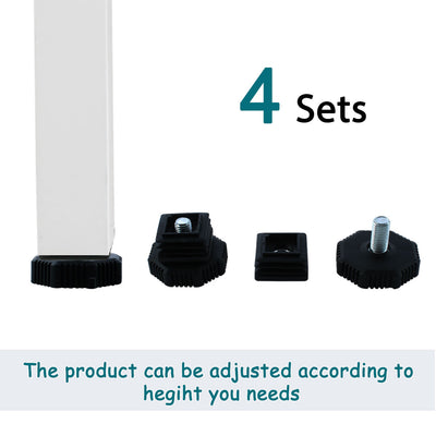Harfington Uxcell Leveling Feet 25 x 25mm Square Inserts Furniture Adjustable Leveler 4 Sets