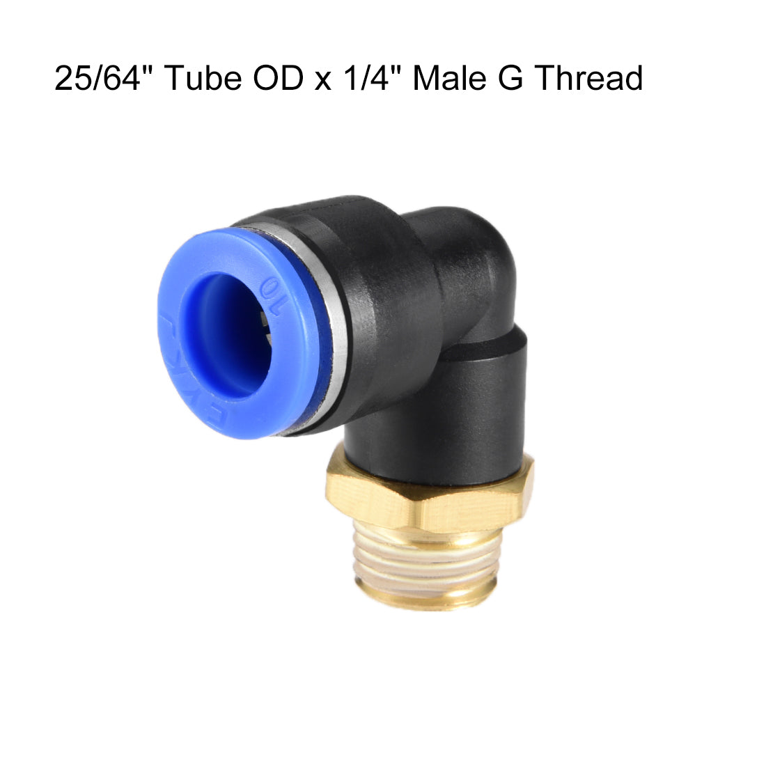 Uxcell Uxcell PL8-01 Pneumatic Push to Connect Fitting, Male Elbow - 5/16" Tube OD x 1/8" G Thread Tube Fitting Blue 2pcs