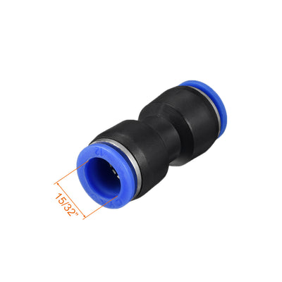 Harfington Uxcell 5pcs Push to Connect Fittings Tube Connect  12mm or 15/32" Straight OD Push Fit Fitting Tube Fittings Push Lock Blue