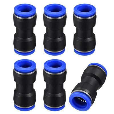 Harfington Uxcell 6pcs Push to Connect Fittings Tube Connect  16mm or 5/8" Straight OD Push Fit Fittings Tube Fittings Push Lock Blue