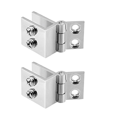 Harfington Uxcell Glass Door Hinge - 0 Degree Cupboard Showcase Cabinet Door Hinge Glass Clamp , Polished Pure Copper , for 5-8mm Glass Thickness 2Pcs