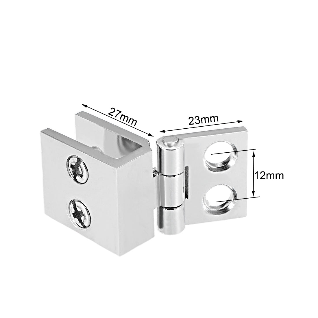 uxcell Uxcell Glass Door Hinge - 0 Degree Cupboard Showcase Cabinet Door Hinge Glass Clamp ,Zinc Alloy , for 5-8mm Glass Thickness