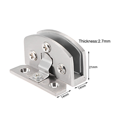 Harfington Uxcell Glass Hinge Cupboard Showcase Cabinet Door Glass Clamp for 5mm-8mm Thickness 2 Pcs