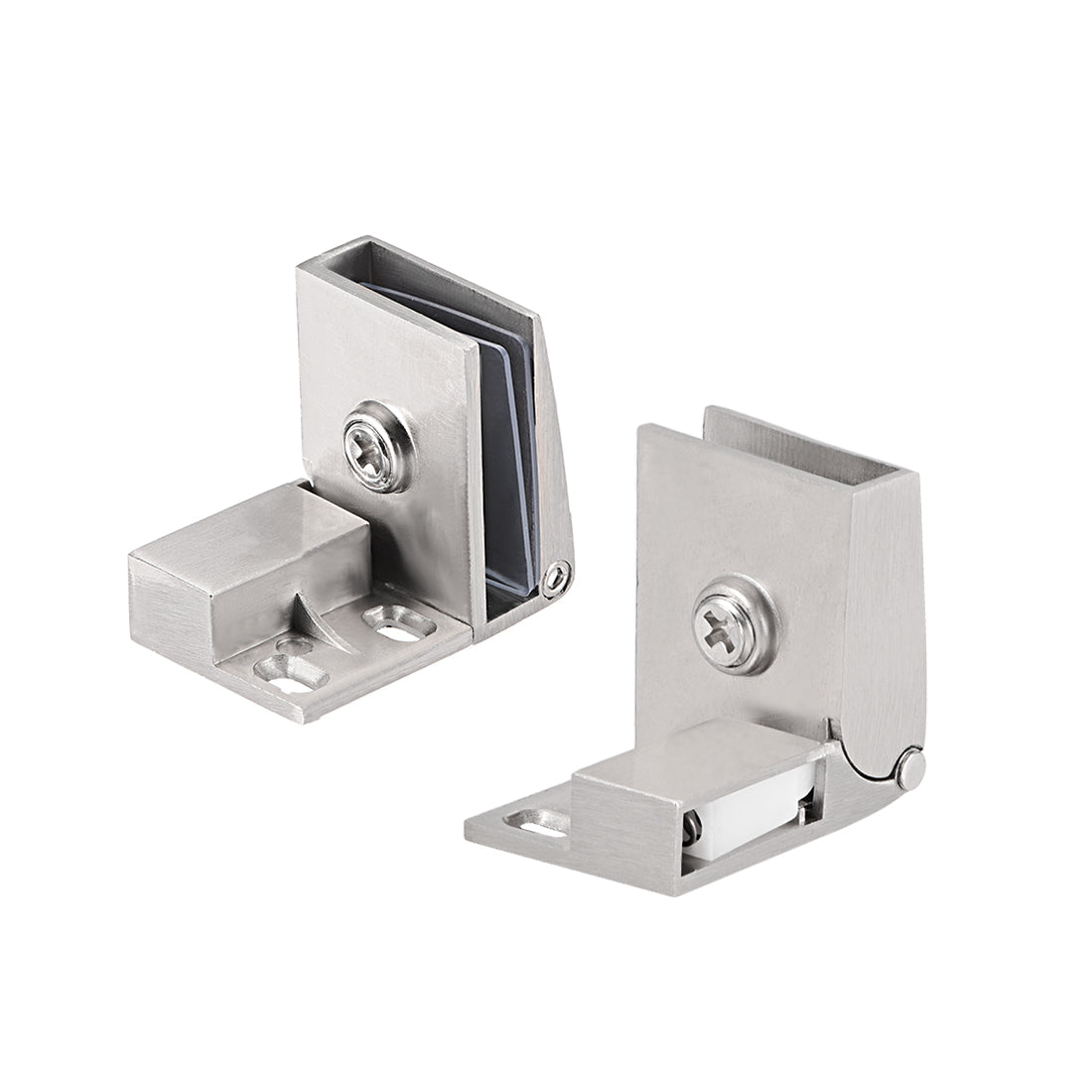 uxcell Uxcell Glass Door Hinge Cupboard Showcase Cabinet Door Hinge Glass Clamp , Zinc Alloy , for 3-5mm Glass Thickness 1Pair