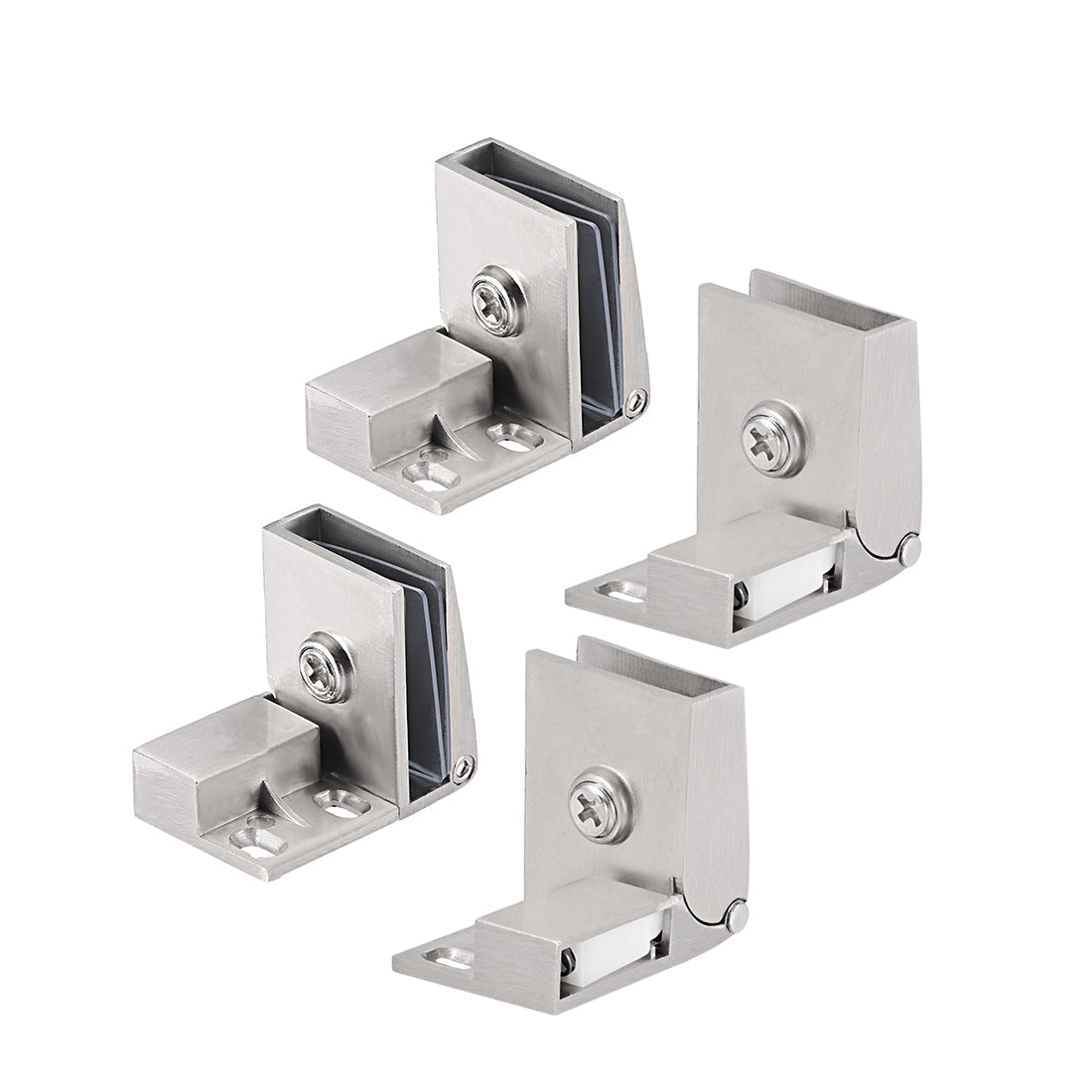 uxcell Uxcell 2Pair Glass Door Hinge Cupboard Showcase Cabinet Door Hinge Glass Clamp , Zinc Alloy , for 3-5mm Glass Thickness