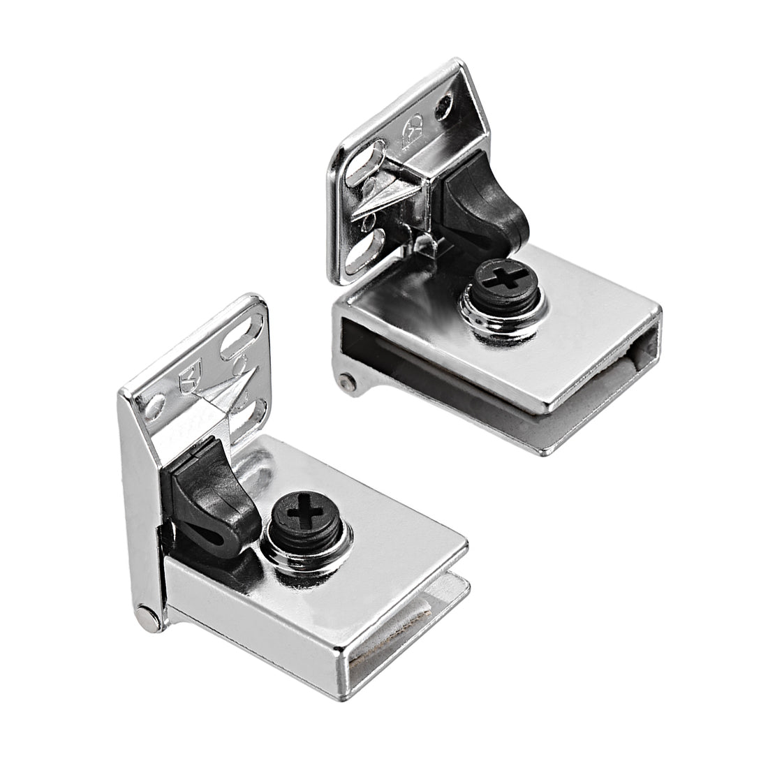 uxcell Uxcell 1Pair Glass Door Cupboard Showcase Cabinet Door Hinge Glass Clamp , Zinc Alloy , for 3-5mm Thickness