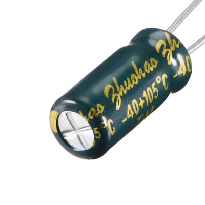 Harfington Uxcell Aluminum Radial Electrolytic Capacitor Low ESR 4.7uF 100V 105 Celsius 3000H Life 5x11mm High Ripple Current Low Impedance 50pcs Green