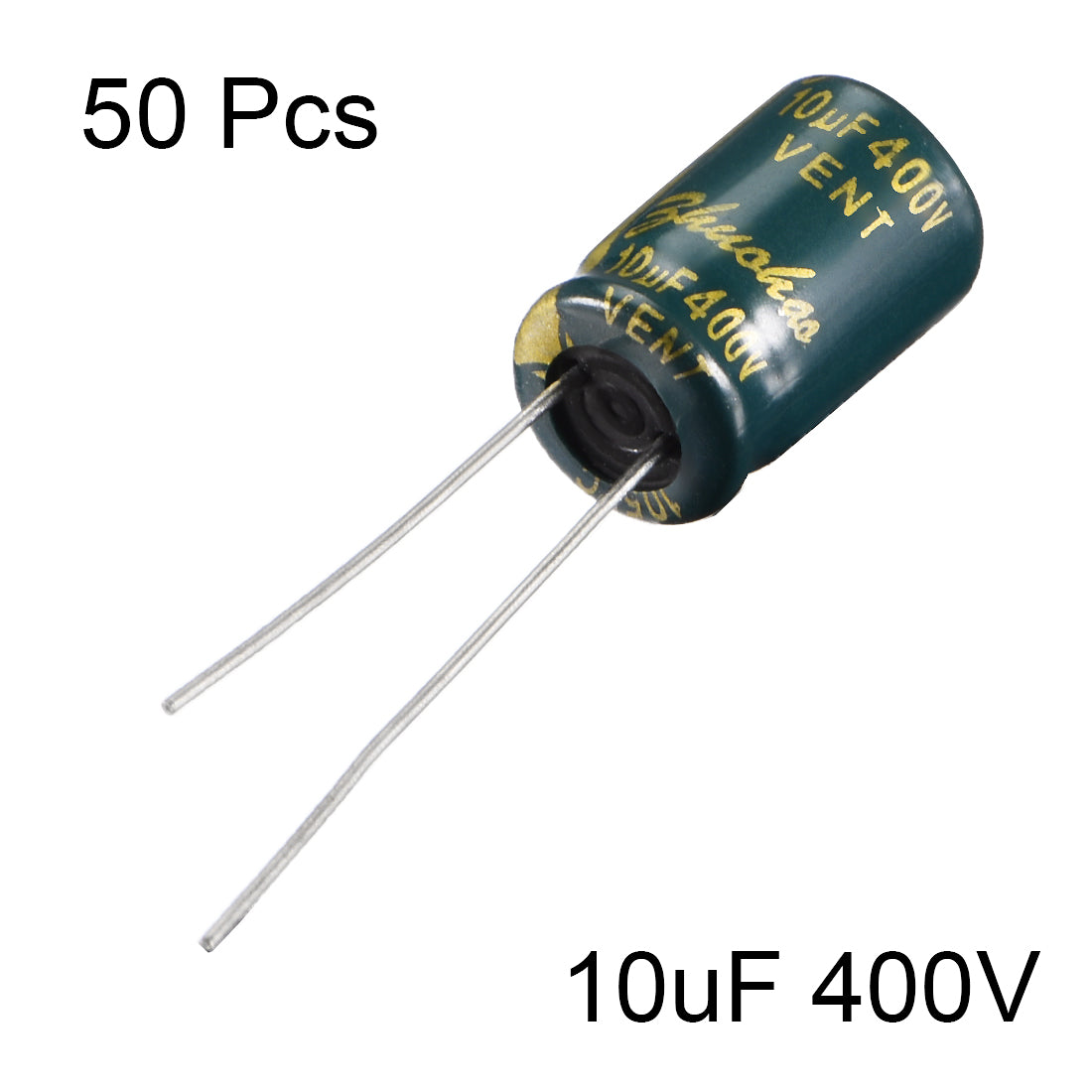 uxcell Uxcell Aluminum Radial Electrolytic Capacitor Low ESR Green with 10uF 400V 105 Celsius Life 3000H 8 x 12mm High Ripple Current,Low Impedance 50pcs