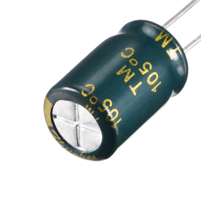 Harfington Uxcell Aluminum Radial Electrolytic Capacitor Low ESR Green with 10uF 400V 105 Celsius Life 3000H 8 x 12mm High Ripple Current,Low Impedance 50pcs