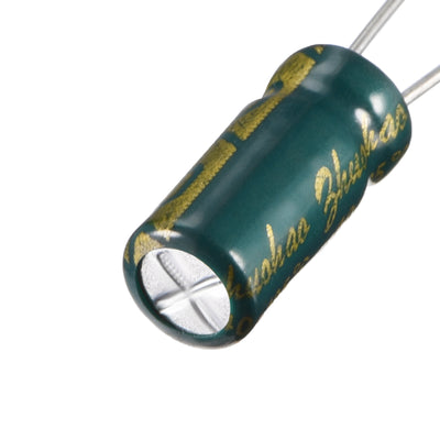 Harfington Uxcell Aluminum Radial Electrolytic Capacitor Low ESR Green with 220uF 10V 105 Celsius Life 3000H 5 x 11mm High Ripple Current,Low Impedance 100pcs