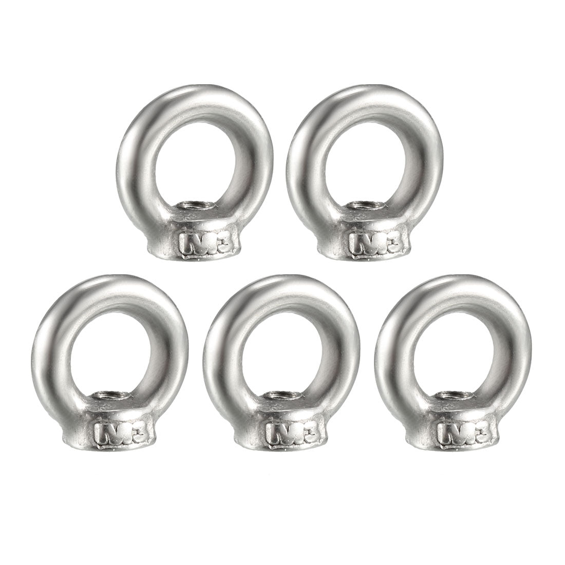 uxcell Uxcell M3 Female Thread 304 Stainless Steel Lifting Eye Nuts Ring 5pcs