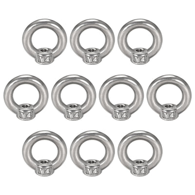 Harfington Uxcell M4 Female Thread 304 Stainless Steel Lifting Eye Nuts Ring 10pcs