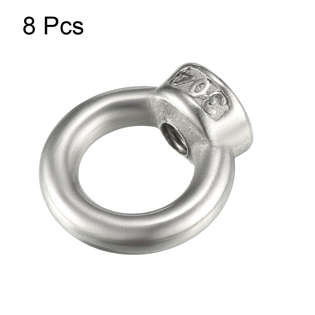 uxcell Uxcell M6 Female Thread 304 Stainless Steel Lifting Eye Nuts Ring 8pcs