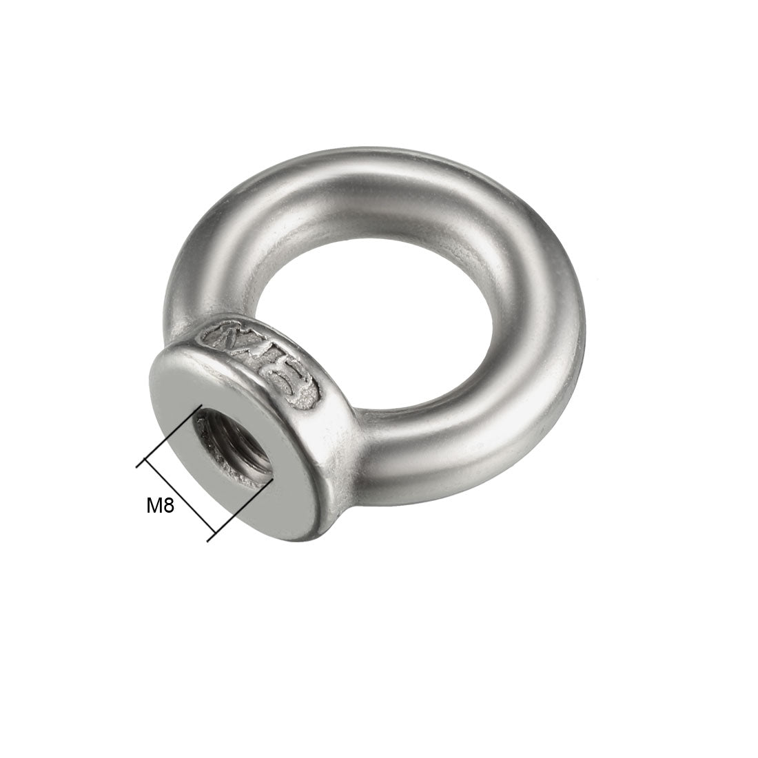 uxcell Uxcell M8 Female Thread 304 Stainless Steel Lifting Eye Nuts Ring 2pcs