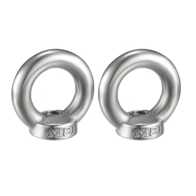 Harfington Uxcell M8 Female Thread 304 Stainless Steel Lifting Eye Nuts Ring 2pcs