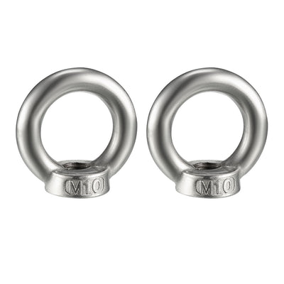 Harfington Uxcell M10 Female Thread 304 Stainless Steel Lifting Eye Nuts Ring 2pcs