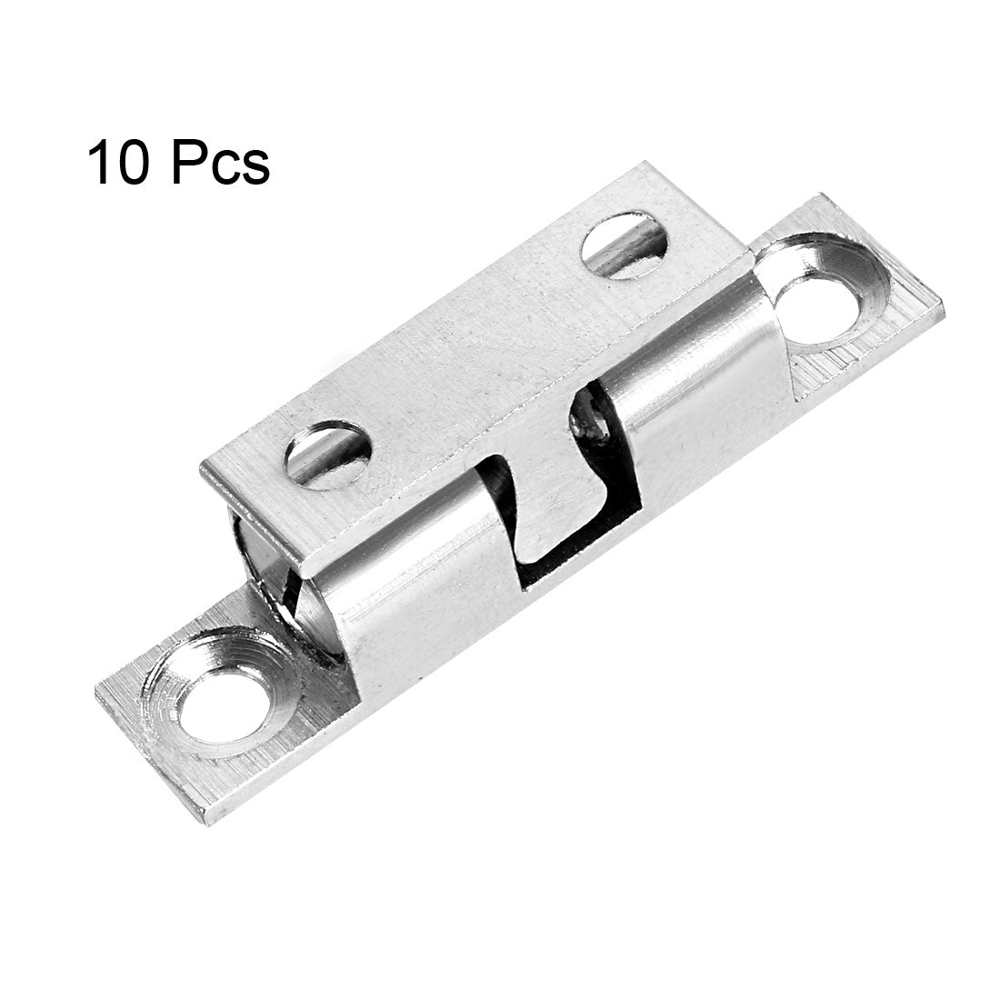 uxcell Uxcell 10pcs Cabinet Door Closet Brass Double Ball Catch Tension Latch 40mm Length Silver Tone