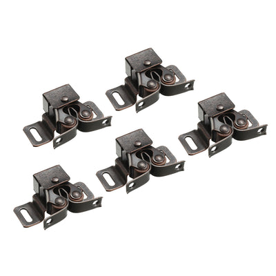 Harfington Uxcell Retro Cabinet Door Double Roller Catch Ball Latch with Prong Hardware 29mm Copper Tone 5pcs