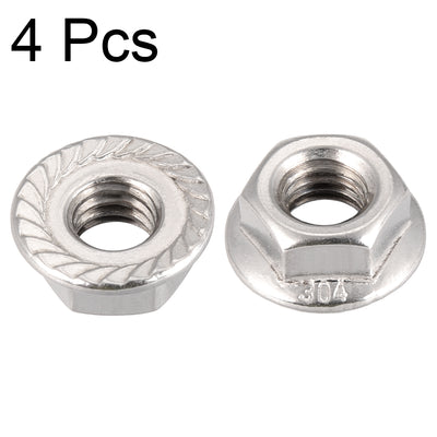 Harfington Uxcell 5/16-18 Serrated Flange Hex Lock Nuts, 304 Stainless Steel, 4 Pcs
