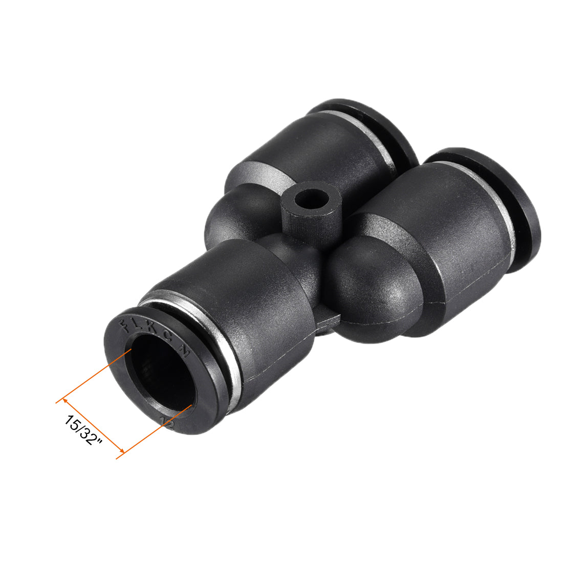 uxcell Uxcell 2pcs Push To Connect Fittings Y Type Tube Connect 12 mm or 15/32" od Push Fit Fittings Tube Fittings Push Lock Black(12mm Y tee)