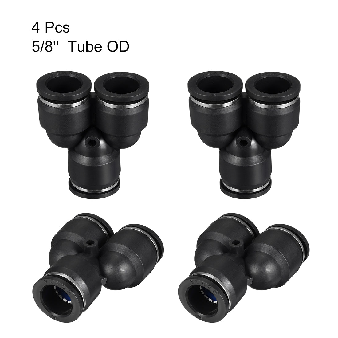uxcell Uxcell 4pcs Push To Connect Fittings Y Type Tube Connect 16 mm or 5/8'' od Push Fit Fittings Tube Fittings Push Lock Black(16mm Y tee)