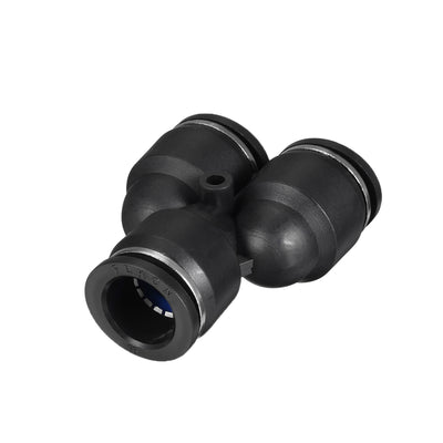 Harfington Uxcell 4pcs Push To Connect Fittings Y Type Tube Connect 16 mm or 5/8'' od Push Fit Fittings Tube Fittings Push Lock Black(16mm Y tee)