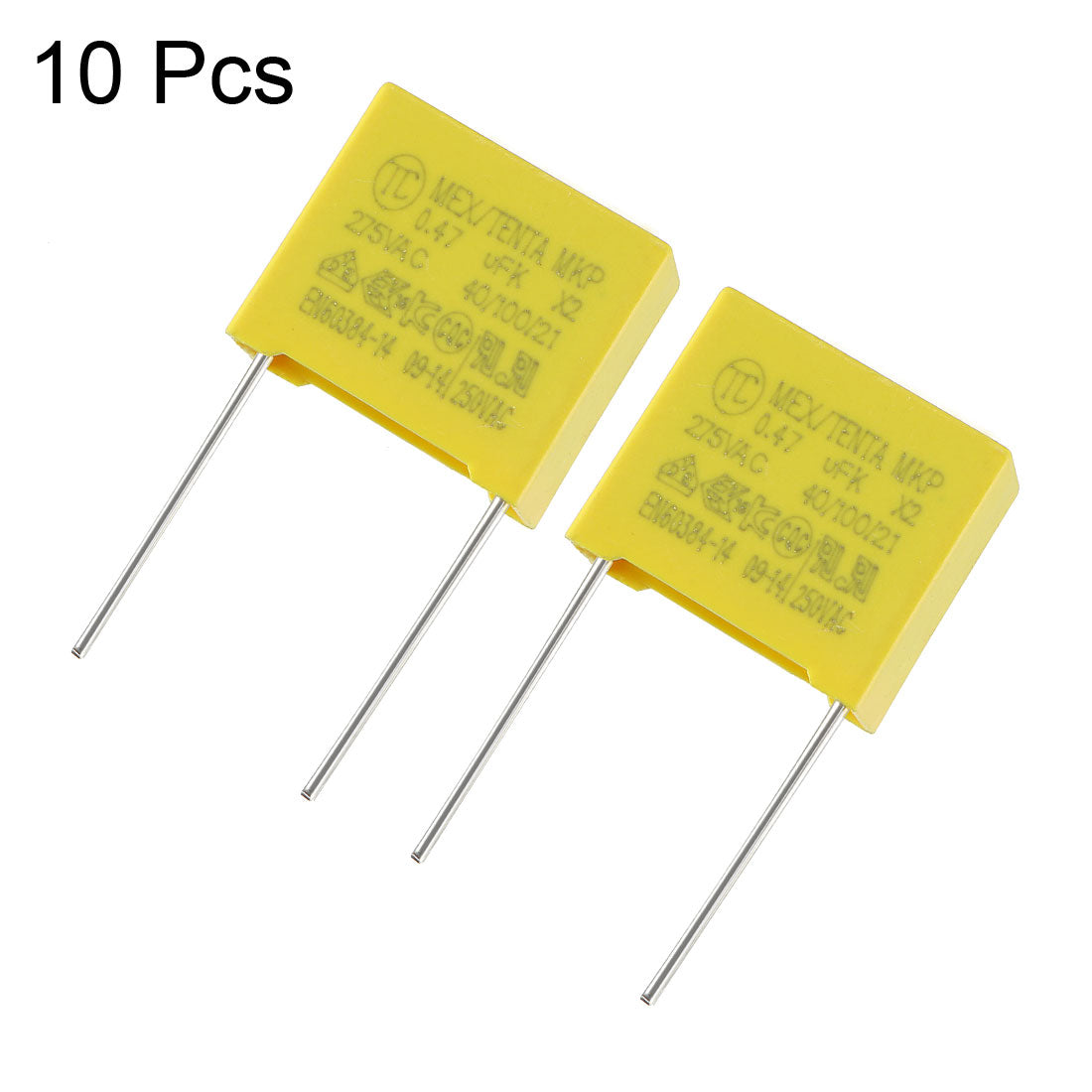 uxcell Uxcell Safety Capacitors Polypropylene Film 0.47uF 275VAC X2 MKP 10 Pcs