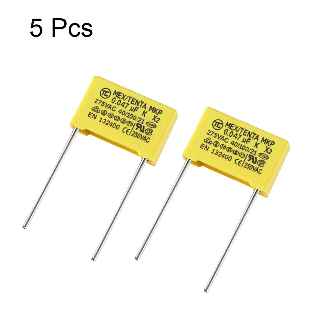 uxcell Uxcell Safety Capacitors Polypropylene Film 0.047uF 275VAC X2 MKP 13.5mm Pin Pitch 5 Pcs