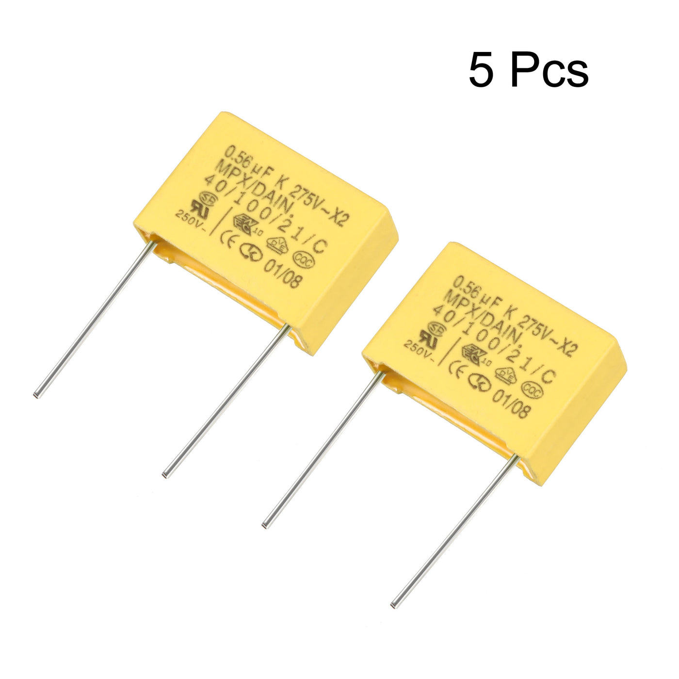 uxcell Uxcell Safety Capacitors Polypropylene Film 0.56uF 275VAC X2 MKP 5 Pcs