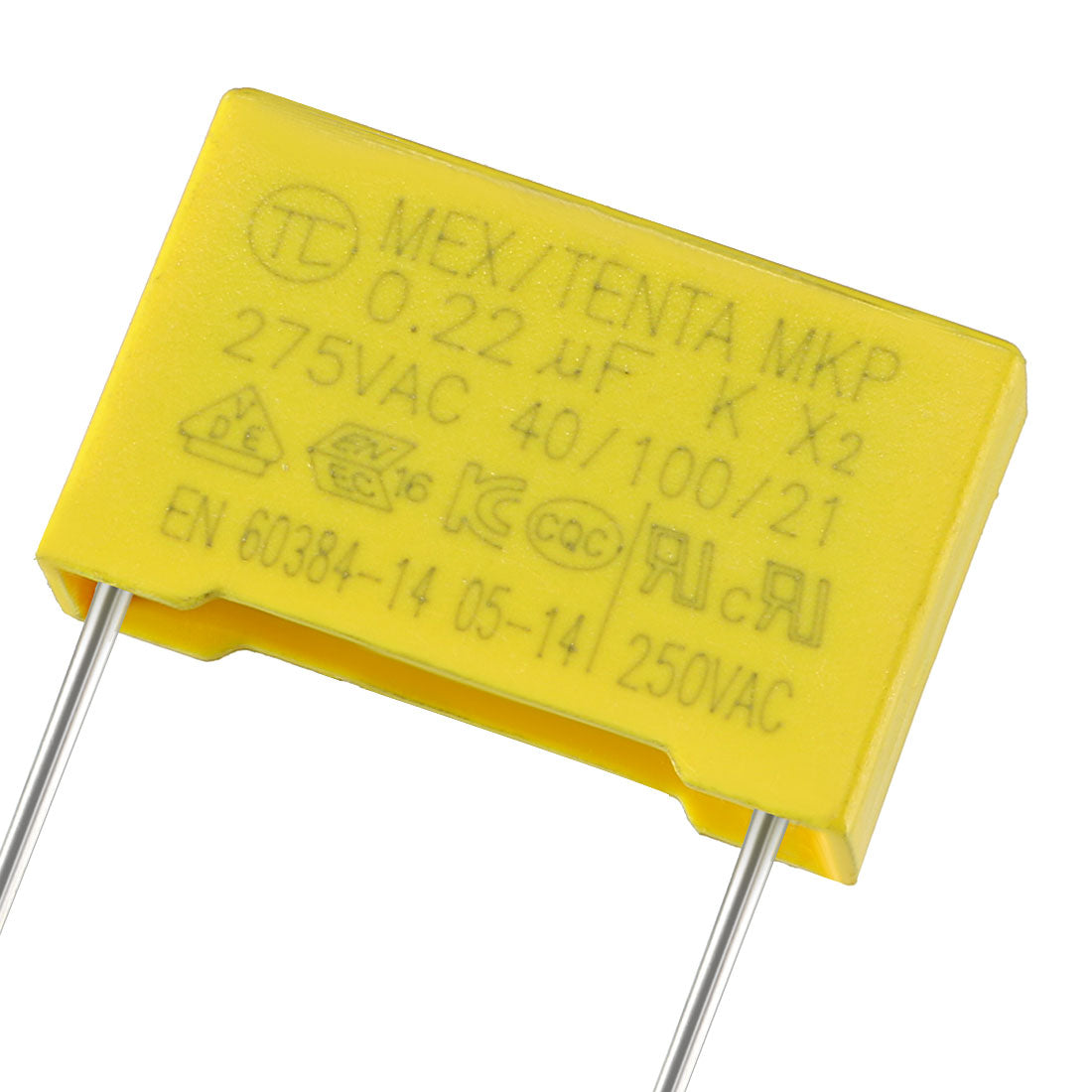 uxcell Uxcell Safety Capacitors Polypropylene Film 0.22uF 275VAC X2 MKP 21mm Pin Pitch 5 Pcs