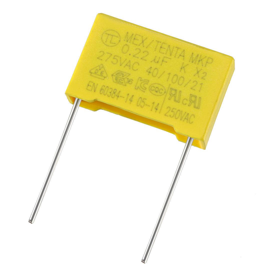 uxcell Uxcell Safety Capacitors Polypropylene Film 0.22uF 275VAC X2 MKP 21mm Pin Pitch 5 Pcs