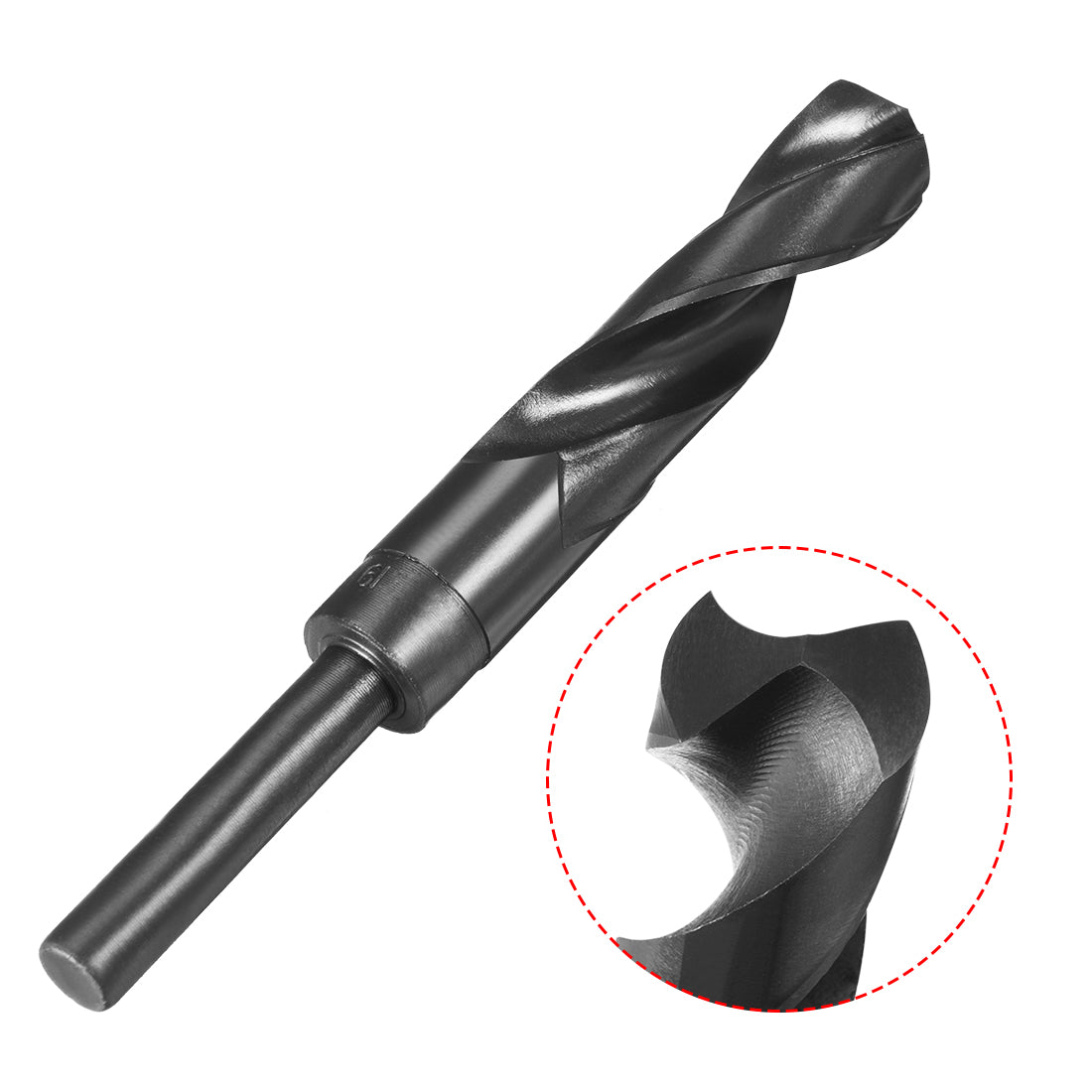 uxcell Uxcell 19mm Drill Bit HSS 9341 Black Oxide with 1/2 Inch Straight Reduced Shank