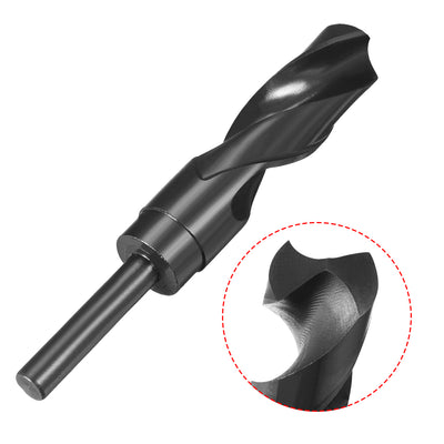 Harfington Uxcell 25mm Drill Bit HSS 9341 Black Oxide with 1/2 Inch Straight Reduced Shank