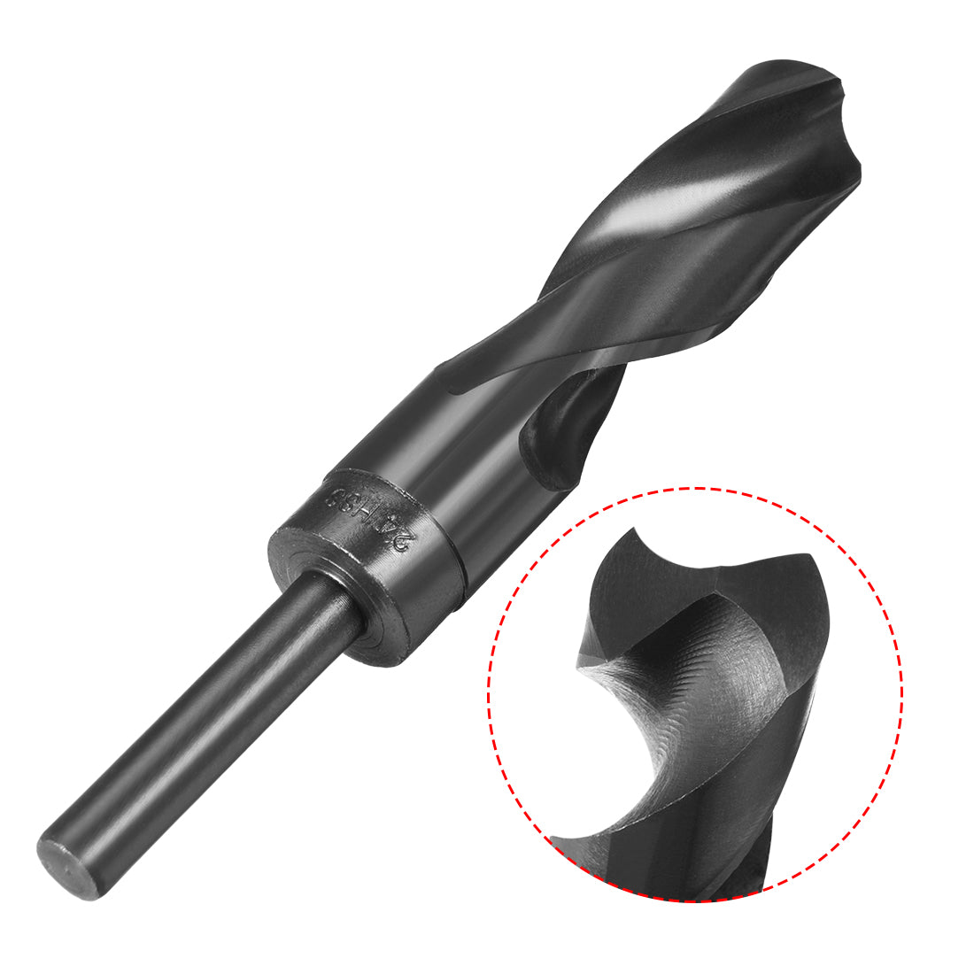 uxcell Uxcell 24mm Drill Bit HSS 9341 Black Oxide with 1/2 Inch Straight Reduced Shank