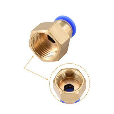 Harfington Uxcell Push to Connect Tube Fitting Adapter 10mm OD x G1/2" Female 2pcs