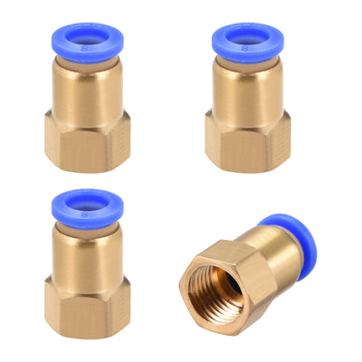 Harfington Uxcell Push to Connect Tube Fitting Adapter 8mm OD x G1/4" Female 4pcs