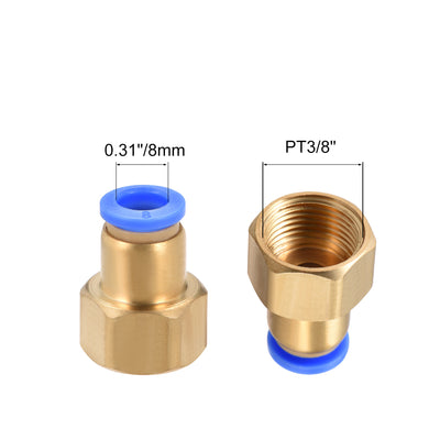 Harfington Uxcell Push to Connect Tube Fitting Adapter 8mm OD x G3/8" Female