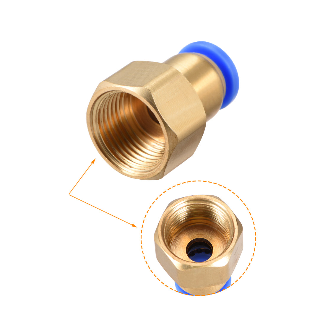 uxcell Uxcell Push to Connect Tube Fitting Adapter 8mm OD x G3/8" Female