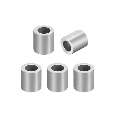 Harfington Uxcell 6.5mm 1/4-inch Cable Wire Rope Aluminum Sleeves Clip Crimping Loop 5pcs